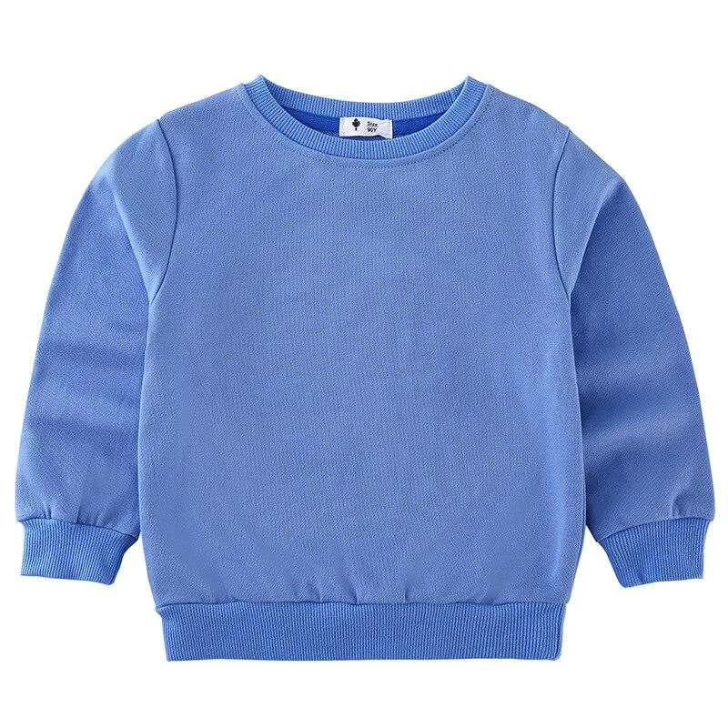 2-8T Toddler Kid Baby Boy Girl Spring Clothes Pullover Top Long Sleeve Sweatshirt Casual Plain Candy color Hoodies Sweet Outfit
