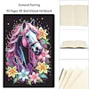 Cute Animal 5D Diamond Painting Notebook Diamond Art Diary Book Kits (Horse)