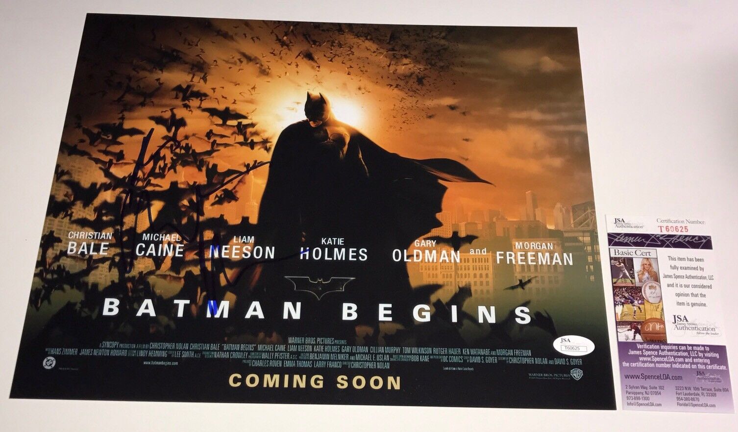 Christian Bale Signed 11X14 Photo Poster painting Batman Begins IN PERSON Autograph JSA COA