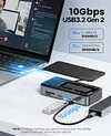 USB C Hub with M.2 SSD Enclosure, New Upgrade ORICO 10-in-1 USB-C Docking Station with Built in fan, 10Gbps USB 3.2 Gen2 M.2 NVMe SSD Reader, Support 4K@60Hz HDMI, 100W PD, Ethernet, SD/TF - DPM2P9-V1