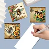 6pcs Diamond Painting Bee Greeting Card with Envelope for Family Friends Holiday Gift Congratulations