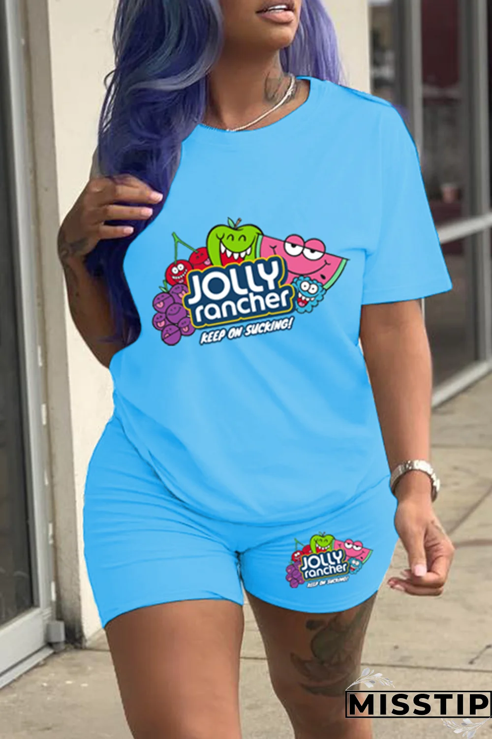 Black Gold Casual Print Patchwork O Neck Short Sleeve Two Pieces