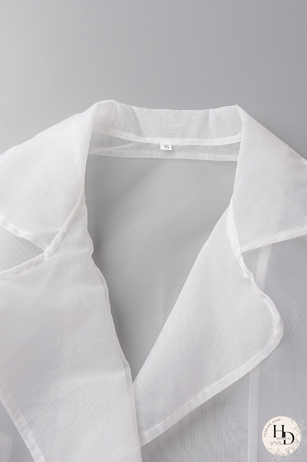 White Casual Solid Cardigan Turndown Collar Outerwear