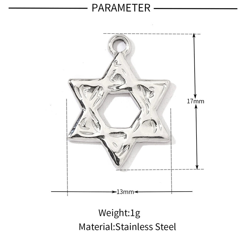 A Pack Of 3 201 Stainless Steel 18K Gold Plated Sun Star Polished Pendant