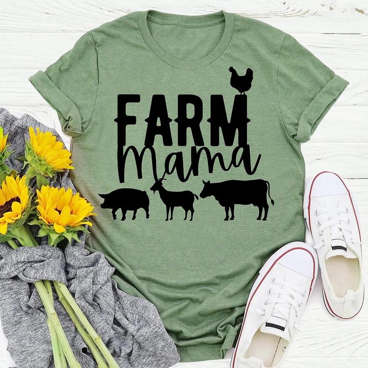 ANB - farm mama village life Retro Tee -03958