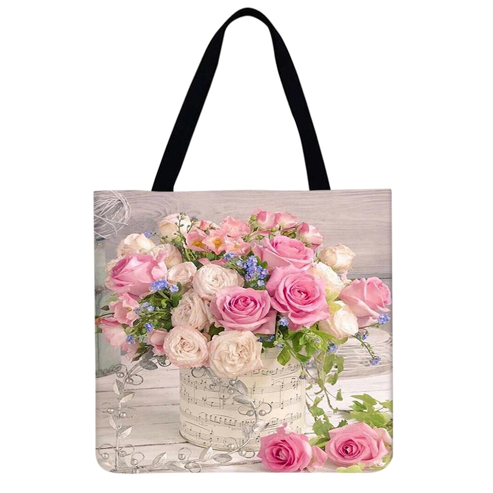 Linen Tote Bag - Flower