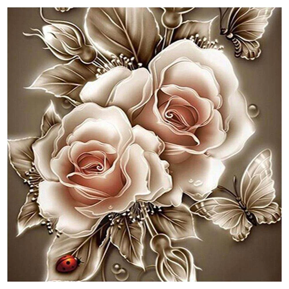Rose 5D DIY Partial Drill Round Drill Diamond Painting