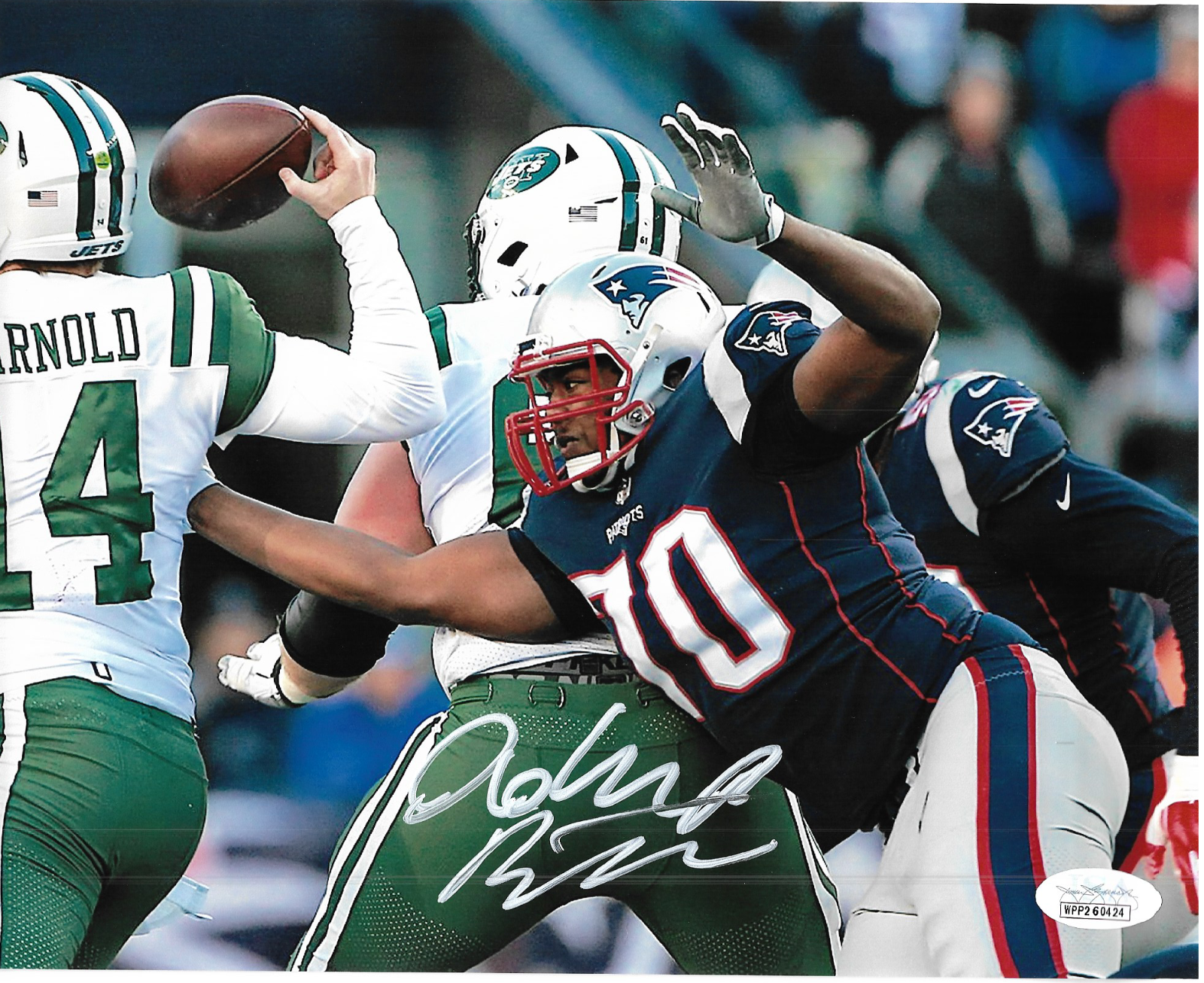 Adam butler Signed 8x10 New England Patriots Football Photo Poster painting JSA COA Autographed