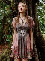 Viking Tree Of Life Women's V-neck Mini Dress