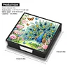 Peacock Diamond Painting Memo Pad Holder with 160 Sheets of Paper for DIY Craft