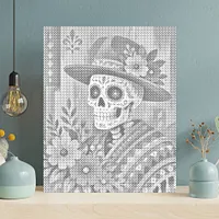 Floral Sugar Skull Feast - Dot Painting