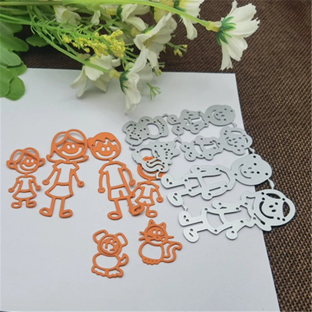 Family members craft Metal Cutting Dies Stencils For DIY Scrapbooking Decorative Embossing Handcraft Die Cutting Template