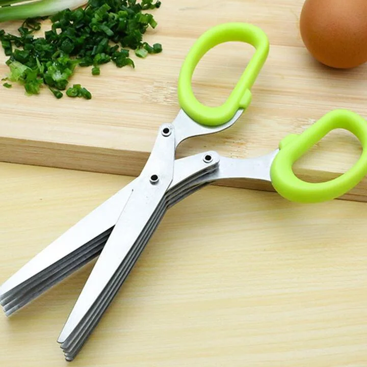 3/5 Layers Stainless Steel Kitchen Chopped Scallions Scissors