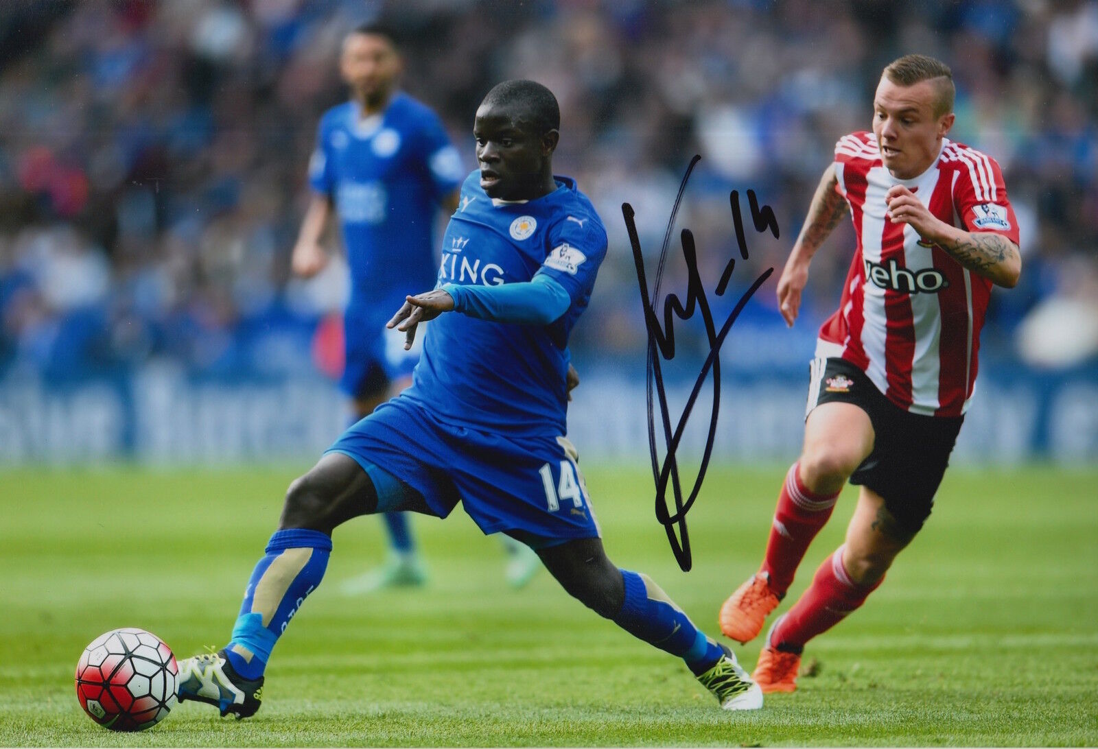 LEICESTER CITY HAND SIGNED N'GOLO KANTE 12X8 Photo Poster painting 33.