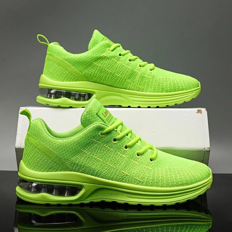 Men's Sneakers Fashion Knitted Sports Shoes for Men Air Comfy Breathable Running Shoes Wear-Resistant Yellow Sneakers