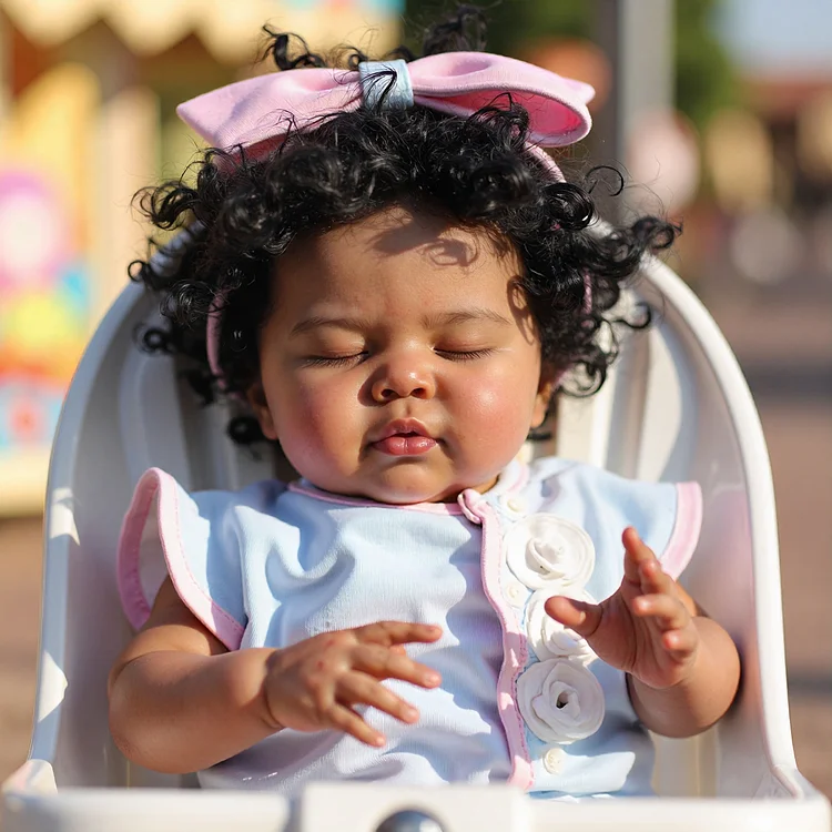 [New] 20" Handmade Lifelike Reborn African American Newborn Baby Sleeping Girl Cadisa