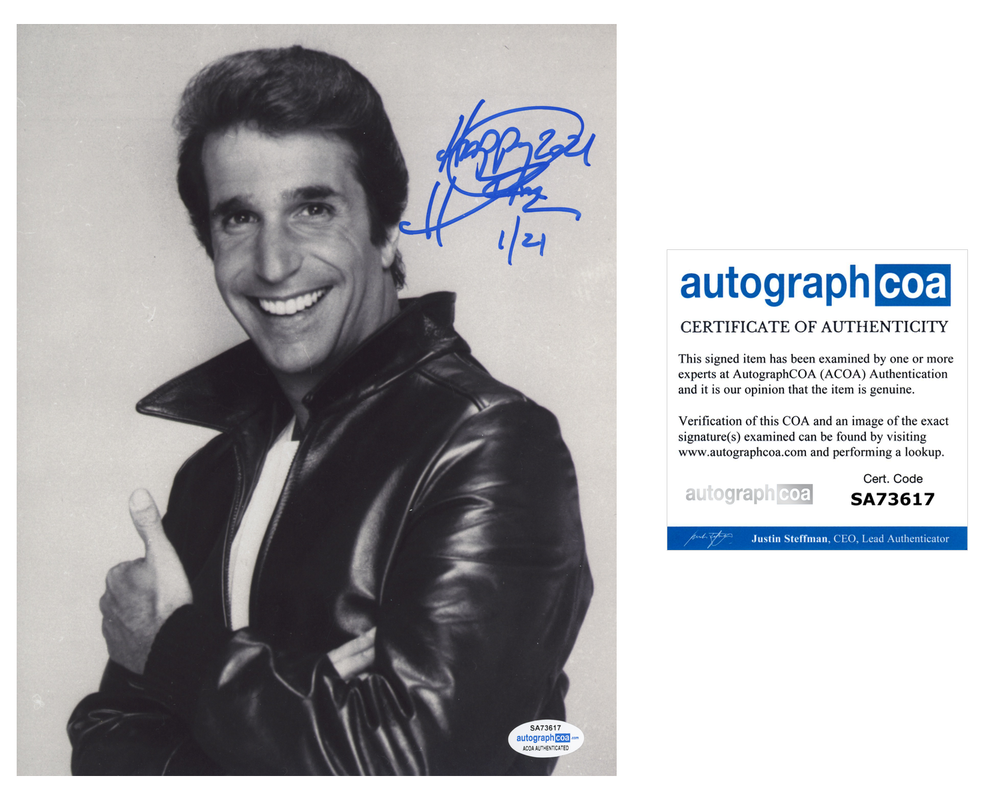 HENRY WINKLER SIGNED 8X10 Photo Poster painting AUTOGRAPHED HAPPY DAYS THE FONZ