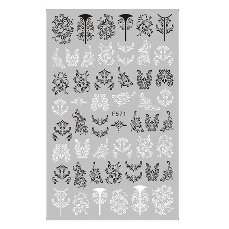 1PC 3D Nail Stickers Fan Leaf Dried Flower Shiny Sliders Nail Art Decorations Lucky Clover Pattern Foil Nail Art Manicure-Nail Inspo