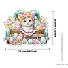 Diamond Painting Acrylic Single Side Drill Easter Cat Pendant Charms Kits for Adults Home Window Decor