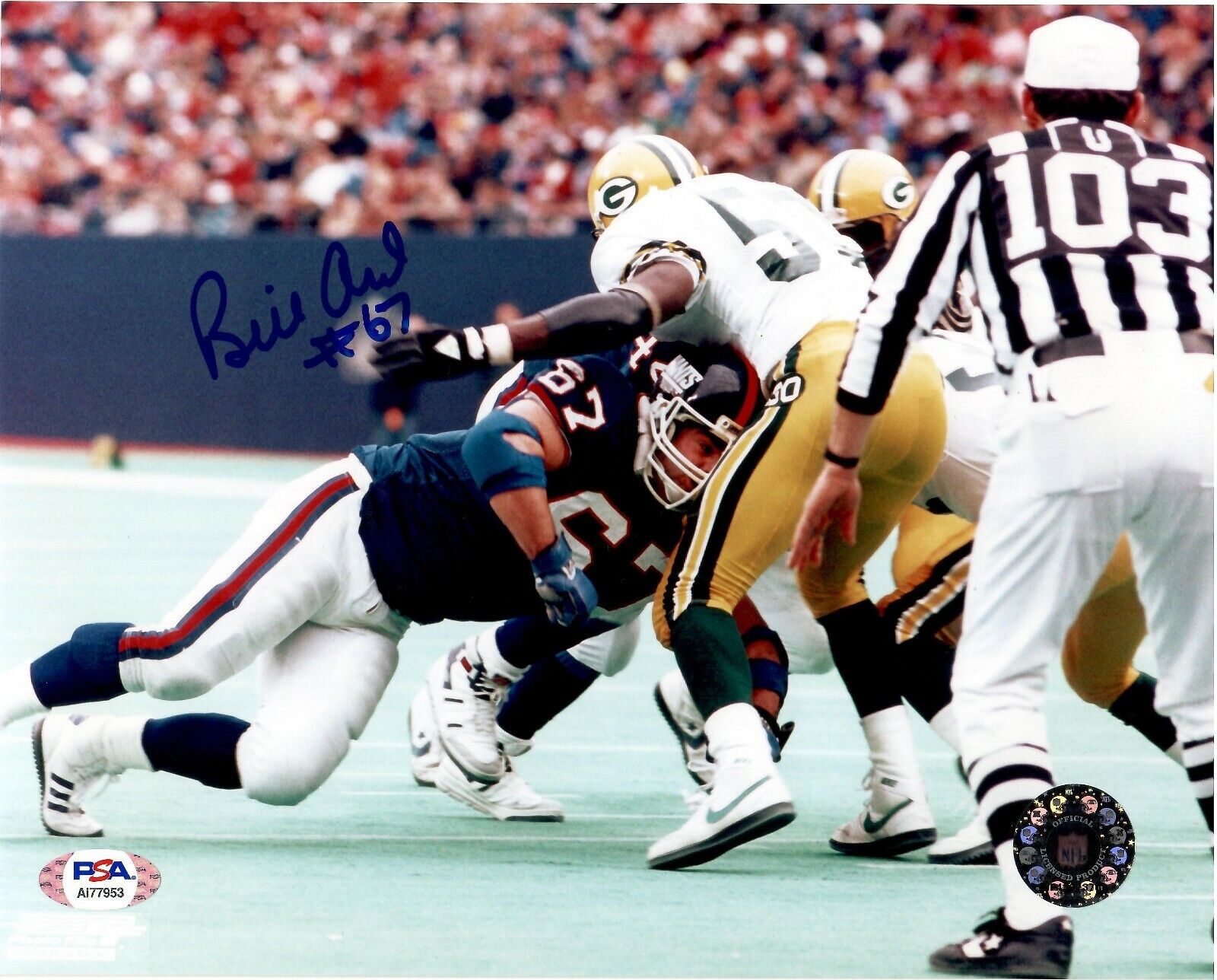 Bill Ard autographed signed 8x10 Photo Poster painting NFL New York Giants PSA COA