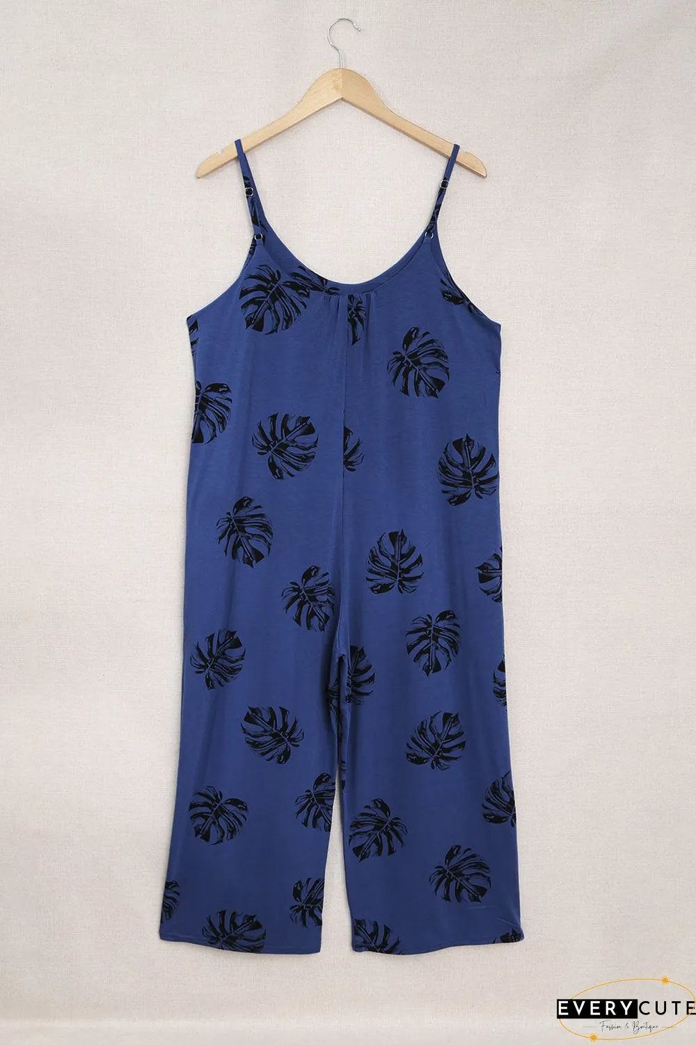 Print Spaghetti Strap Wide Leg Jumpsuit
