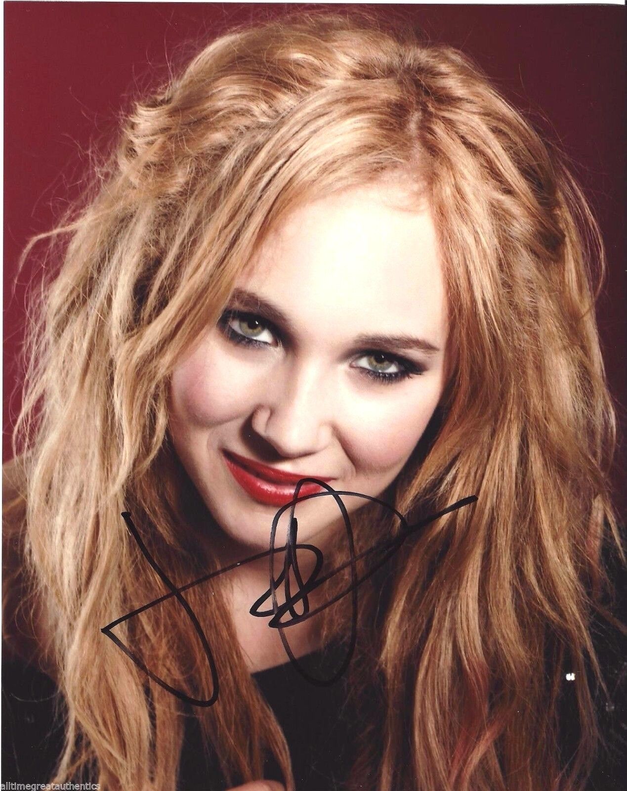 ACTRESS JUNO TEMPLE SIGNED 8X10 Photo Poster painting W/COA MALEFICENT DARK KNIGHT RISES