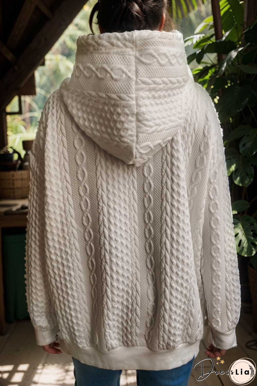 plus size casual hoodie women s plus solid ribbed long sleeve slight stretch hoodie drawstring sweatshirt