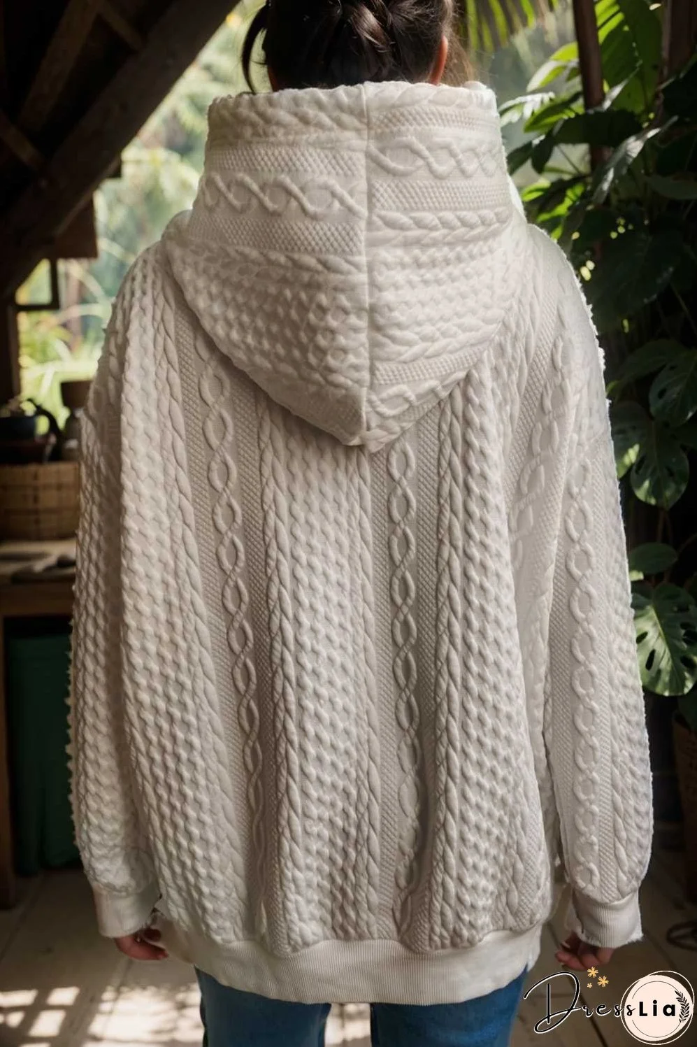 plus size casual hoodie women s plus solid ribbed long sleeve slight stretch hoodie drawstring sweatshirt