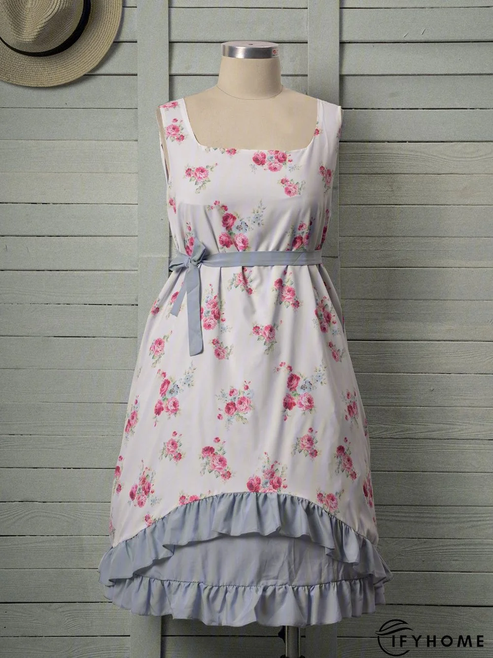 Casual Sleeveless Plus Size Printed Dress | IFYHOME