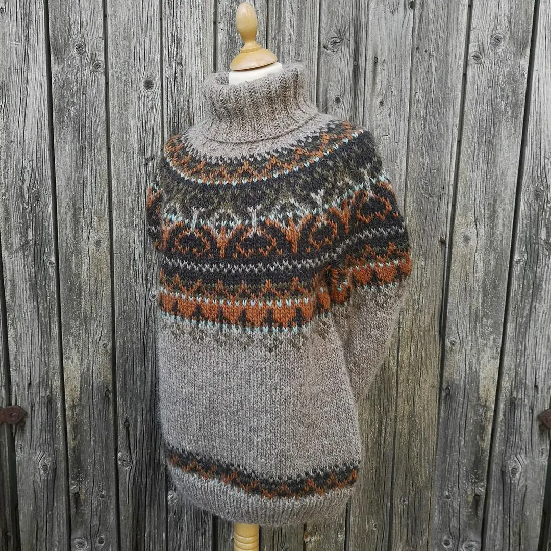 Vintage Fairman Island Jacquard Turtleneck Sweater