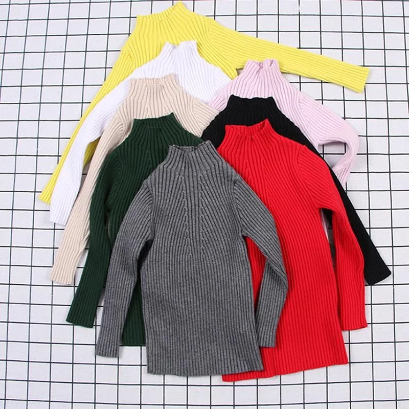 Baby Girls Ribbed Sweater 2019 Girls Sweaters Solid Candy Color Boys Sweaters Autumn New Knitted Kids Clothing Girls Pullover
