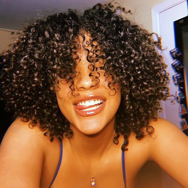 WEQUEEN Short Curly Bob Wigs Chesnut Brown Glueless Hair
