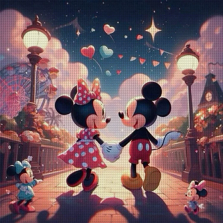 Disney Mickey And Minnie 11CT Stamped Cross Stitch 40*40CM