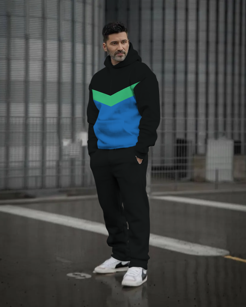 Men's stylish printed hoodie Set 113