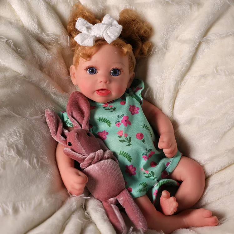 Babeside Stella 12" Full Silicone Reborn Baby Doll Blue Eyes Adorable Girl
