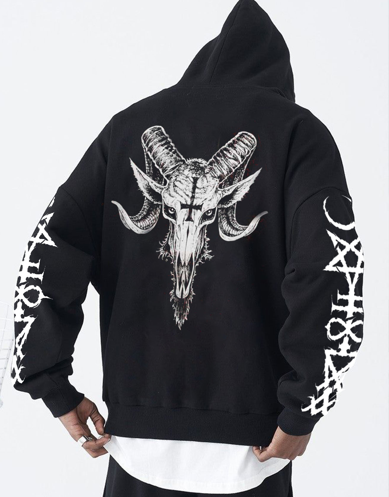 Satan Print Oversize Hoodie Techwear Shop