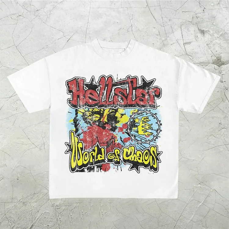 Vintage Hellstar Printed Casual Cotton T-Shirt SOPULA