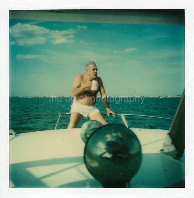 JERSEY SHORE GUY Vintage POLAROID Found Photo Poster painting MAN Original COLOR 04 27