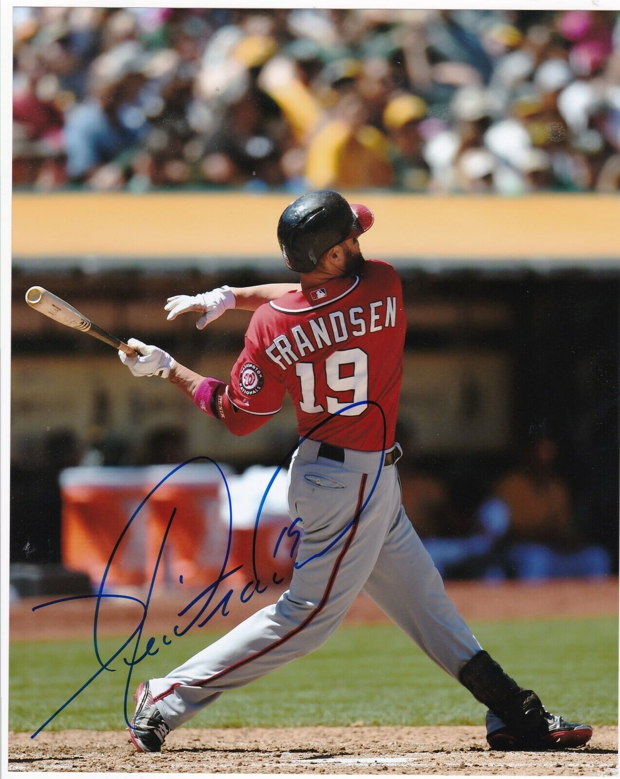 KEVIN FRANDSEN WASHINGTON NATIONALS ACTION SIGNED 8x10