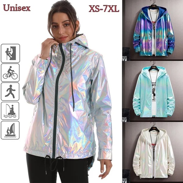 Unisex UV Protect Waterproof Windbreaker Zipper Jacket Hoodie Outwear Coat