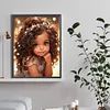 Fille Afro-Am&eacute;ricaine-Peinture Ronde au Diamant-30*40CM
