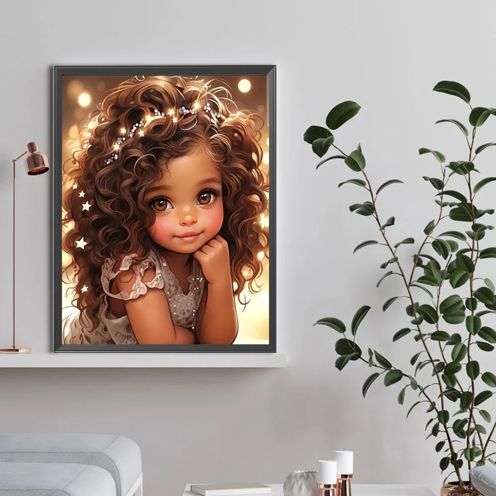 Diamond Painting - Full Round Drill - Sweet Girl(Canvas|30*40cm)