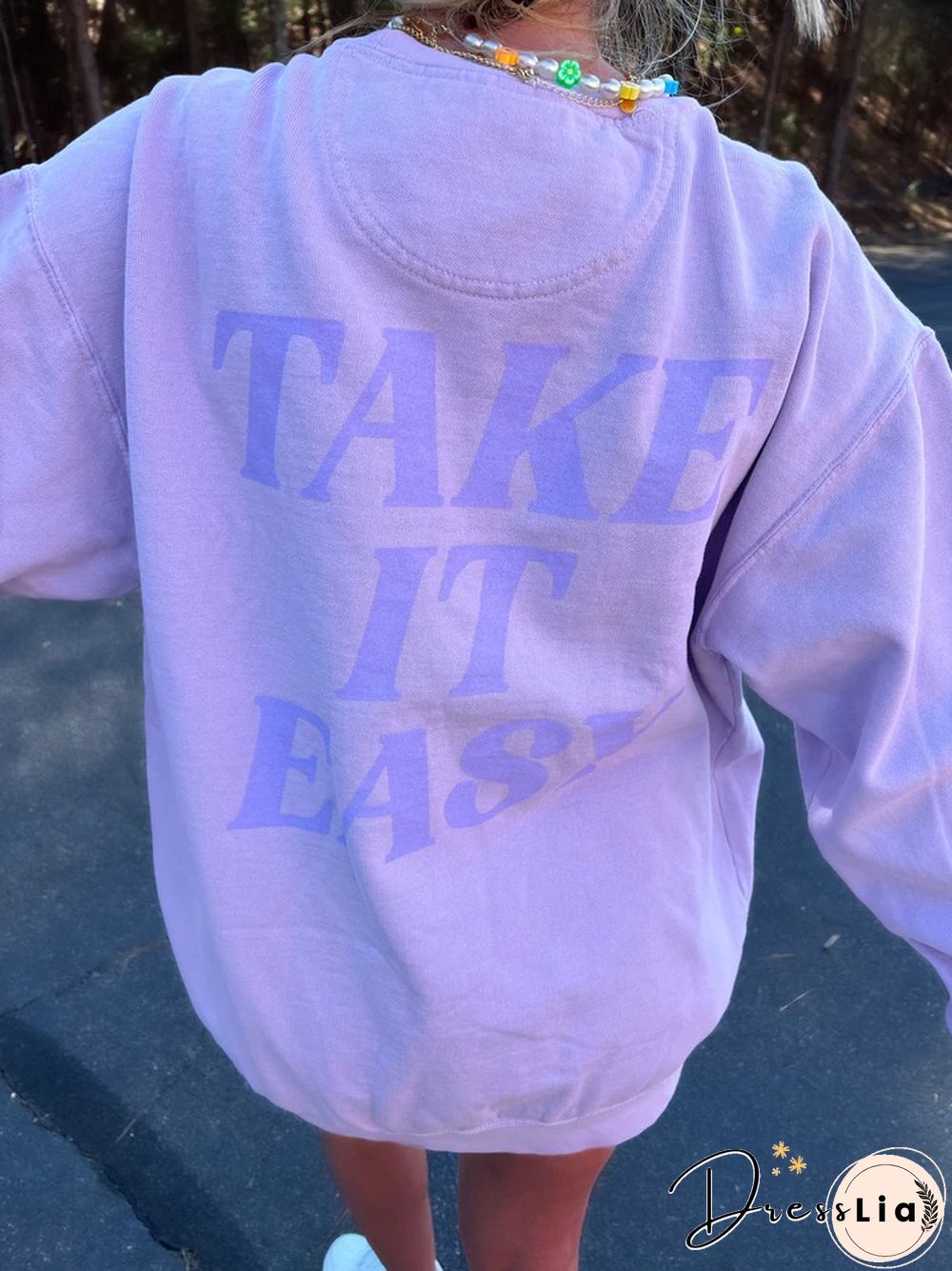 Take It Easy Print Sweatshirt Women