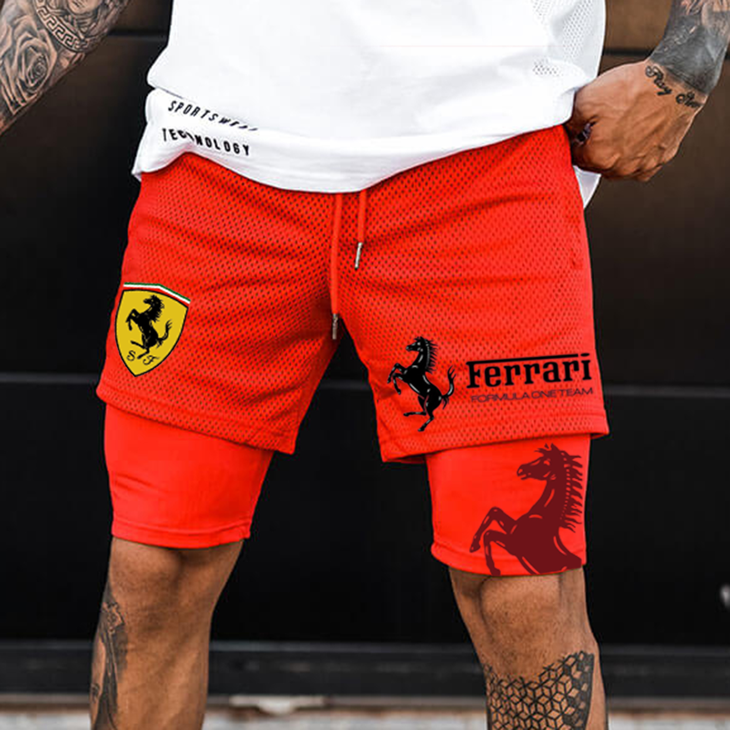 Men's Racing Print Colorblock T-Shirt / TECHWEAR CLUB / Techwear