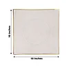 10 Pack | 10" Clear / Gold Concave Modern Square Plastic Dinner Plates, Disposable Party Plates