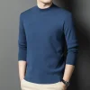 Men's half turtleneck solid color wool sweater