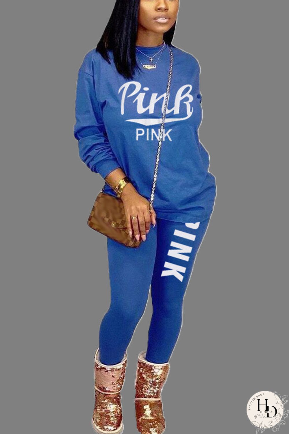 Casual Print Letter O Neck Long Sleeve Regular Sleeve Regular Two Pieces