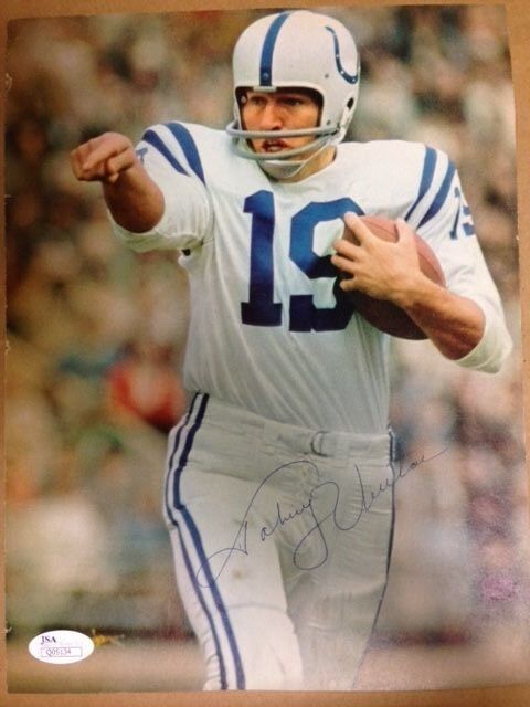 JOHNNY UNITAS SIGNED VINTAGE MAGAZINE PAGE Photo Poster painting with JSA & Bonus Photo Poster painting