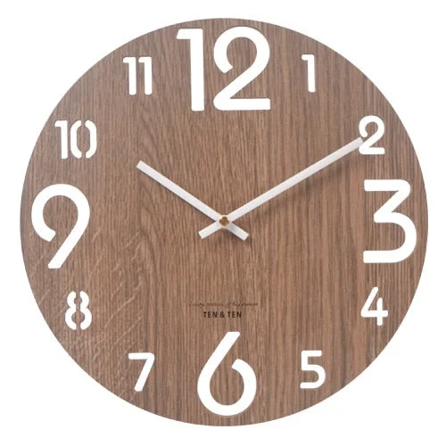 Nordic Retro Wooden Wall Clock Corridor Living Room Decoration Solid Wood Quiet Clocks Hanging Wall Watch Cafe Store Home Decor