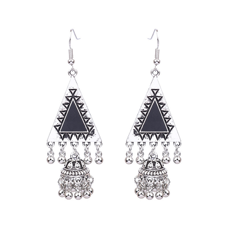 Women's Bohemian Hollow Tassel Rice Bead Earrings